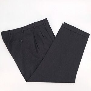 Brooks Brothers Mens 36x28 Charcoal Wool Pleated Dress Pants Trousers Slacks